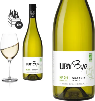 Produktbild von 6er Karton 2022 Uby N° 21 Blanc Sec von Domaine d'Uby - Weißwein