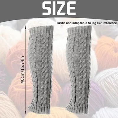 Produktbild von Famanu – Gestrickte, niedliche Beinwärmer für Damen, im Vintage-Stil, warm und lang