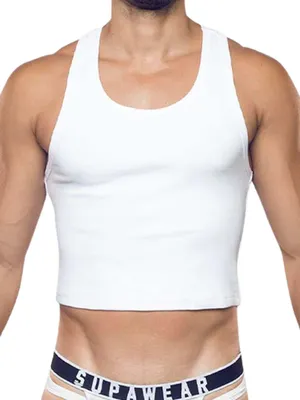 Produktbild von Supawear Ribbed Cropped Singlet Tank Top White