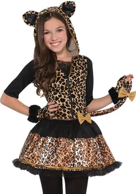 Produktbild von Leoparden Kostüm "Sassy" für Mädchen | Schwarz Braun Größe: 14-16 Jahre