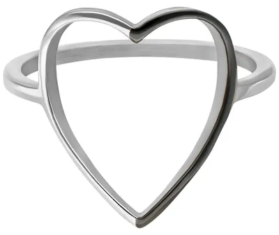 Produktbild von Wildcat Ring - 2 Coloured Heart Ring - Silber, 20,0 mm - Chirurgenstahl 316L - wasserfest, langlebig, hautverträglich, Silber