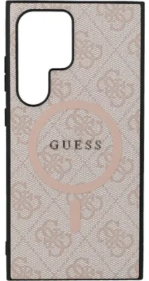 Produktbild von Guess 4G Collection Magsafe Leder-Metall-Logo-Hülle Für Samsung Galaxy S24 Ultra - Pink