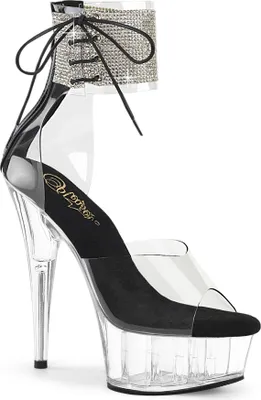 Produktbild von DELIGHT-624RS Damen Sandale von Pleaser, Schwarz Transparent , EU 36, US 6
