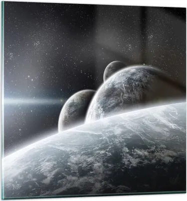 Produktbild von Bilder auf glas - Planeten Kosmos Sterne - 60x60cm - Glasbilder - Wandbilder - Kunstdruck - zum Aufhängen bereit - Wanddekoration aus Glas - Glas Bilder - Wandbild auf Glas - Einteilig - GAC60x60-2327