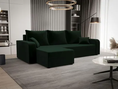 Produktbild von BEDANTE ECKSOFA HEWLET L BIS Itaka 10 Links Dunkelgrün mit Schlaffunktion L-Form Sofa mit Stauraum Bettkasten Wohnzimmersofa Couch Sofa Bettsofa Bettkasten Bettcouch