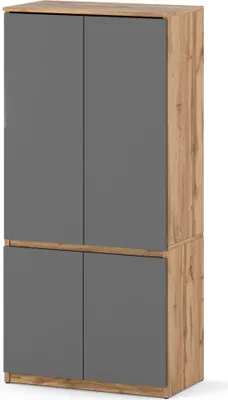 Zdjęcie produktu dla Szafa Do Przedpokoju Garderoba Z Półkami Drążkiem 80Cm Posti Wotan Szary