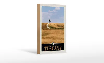 Produktbild von Holzschild Reise 12x18cm Toskana Italien Feld Wiese Natur Schild