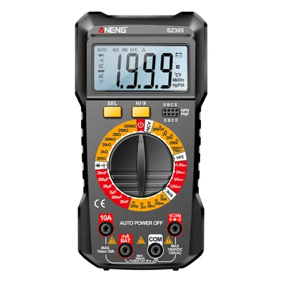 Produktbild von ANENG SZ305 Multimeter Kondensatortester, professionell, 1999 Zählt, intelligentes Voltmeter, Ohmmeter, misst schnell und genau Spannung, Strom