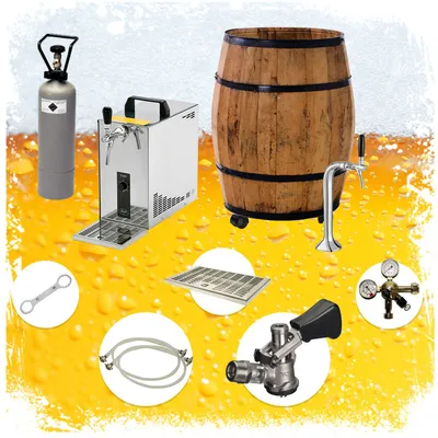 Produktbild von BARRIQUE-Zapfanlage, Bierzapfanlage mobile Bierbar, Rollbar Komplett Set, Zapfkopf:KeyKeg