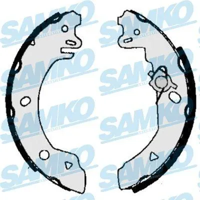 Produktbild von SAMKO Bremsbackensatz Trommelbremse Hinten für FORD Fiesta Mk4 Schrägheck (JAS, JBS) 203,2mm 85770