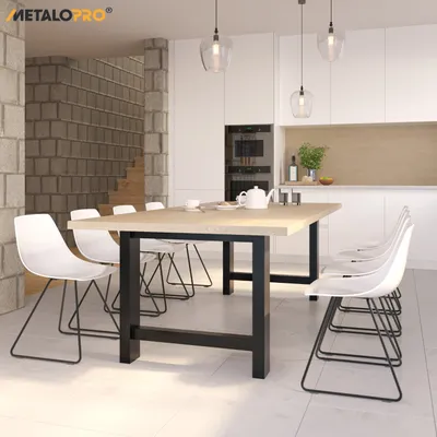 Produktbild von MetaloPro Tischbeine Etamin Lite Extreme A – 2x Schwarze Robuste Metallbeine in Rechteckiger A-Form für Moderne Ess-, Arbeits- und Konferenztische