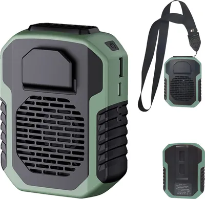 Produktbild von Tragbarer Handventilator(Grün) Mini-Taillenventilator, 2 in 1 Ventilator, 6000 U/min Starker Luftstrom, 3 Geschwindigkeiten,USB-Anschluss