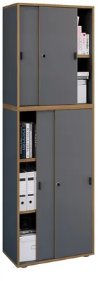 Immagine prodotto di Armadio dell'ufficio del gabinetto dell'ufficio di legno Salia 5 volte Larghezza 60 cm Porte scorrevoli