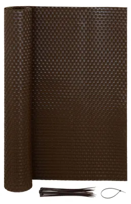 Produktbild von Jardinion Sichtschutzmatte Rattan Optik 1 x 5m Braun Sichtschutz, geeignet als Terrassen, - Gartenzaun und Balkon Sichtschutz, inkl. Kabelbinder
