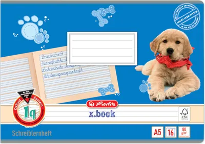 Produktbild von 5 Herlitz Schreibhefte / A5 quer / 1. Schuljahr / 16 Blatt / Lineatur 1q liniert