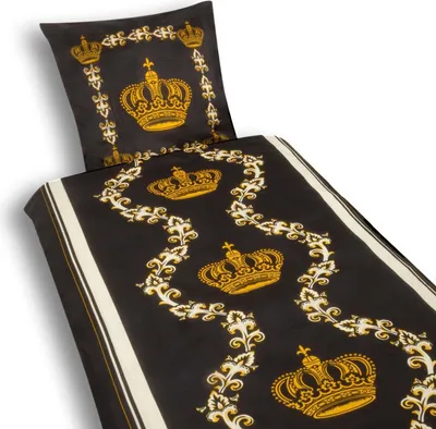 Produktbild von Microfaser Bettwäsche 2-tlg 135x200 + 80x80cm Des. 9288 Krone gold