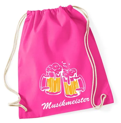 Produktbild von Huuraa Turnbeutel Musikmeister Schützenfest 12 Liter Fuchsia Baumwolle Rucksack Geschenkidee