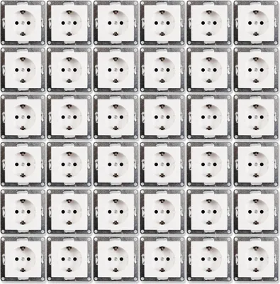 Produktbild von 36x Schutzkontakt-Steckdose McPower "Flair", 250V/16A, UP, Einsteckschutz, weiß, matt
