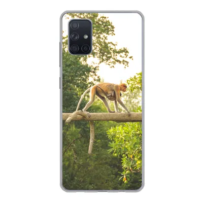 Produktbild von MuchoWow® Handyhülle Schutzhülle Hülle für Samsung Galaxy A71 Affen laufen auf Ast Silikon Softcase Handy Hülle - Kartenbesitzer