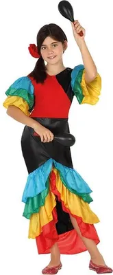 Immagine prodotto di Atosa Rumbera Costume da bambina Multicolore 10-12 Anni Multicolore 10-12 Anni