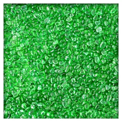 Produktbild von 500g Glaskies Glasgranulat Streudeko Tischdeko Dekosteine Nuggets 6-9mm Grün