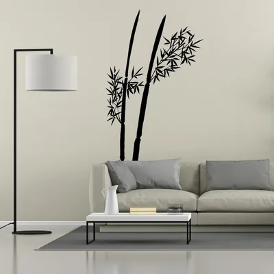 Produktbild von Decords Wandtattoo – minimalistische Bambuspflanze, 180 cm