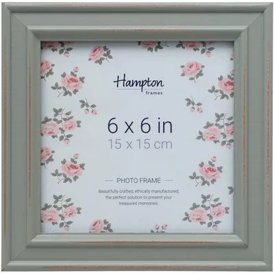Fotolijst 15x15 cm Saliegroen, MDF, Glas, Shabby-Stil