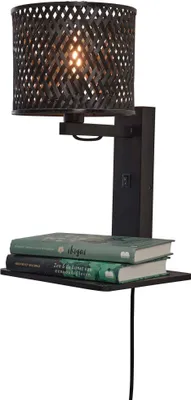 Produktbild von GOOD&MOJO - Wandlampe Java - Bambus Schwarz - 30x22x52cm