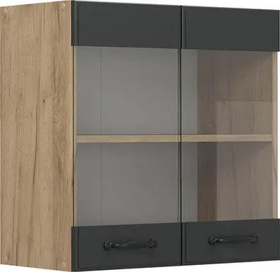 Obrázek produktu pro Skleněná kuchyňská skříňka Vicco R-Line Antracitový venkovský dům 60 cm, Model 53512