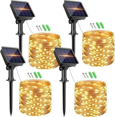 Produktbild von Weihnachtsdeko Lichtsnoer Solar 8 Modi IP65 Kupferdraht warmweiß