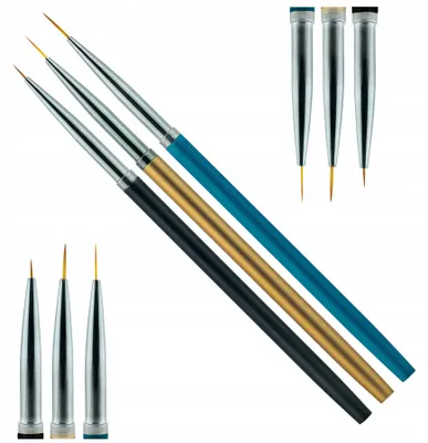Produktbild von Profico Nageldesign Pinsel Set Synthetik Fein 3 Stück