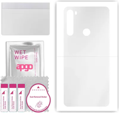 Produktbild von apgo Rückseite Schutzfolie, klar, kompatibel mit Xiaomi Redmi Note 8T, Hinten Hydrogel-Displayschutzfolie mit Positionierhilfe, kratzfest, einfache Montage