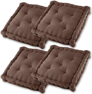 Productafbeelding van Famanu zitkussens, set van 4 - 40 x 40 x 9 cm, bruin