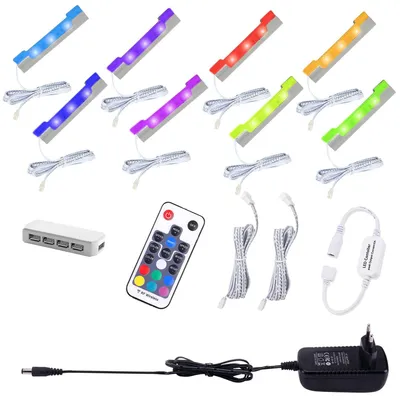 LED-Glasrandbeleuchtung 8er-Pack RGB mit Fernbedienung