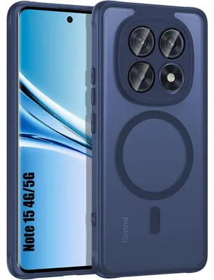 Image de Coque pour Xiaomi Redmi Note 15 5G/4G, avec Anneau Magnétique et Vitre Caméra - Bleu Marine