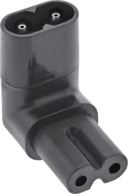 Produktbild von InLine Netzadapter IEC 60320 C8 / C7, oben/unten gewinkelt 2pol., C8, C7, 2,5 A, Schwarz, 20 mm, 33 mm