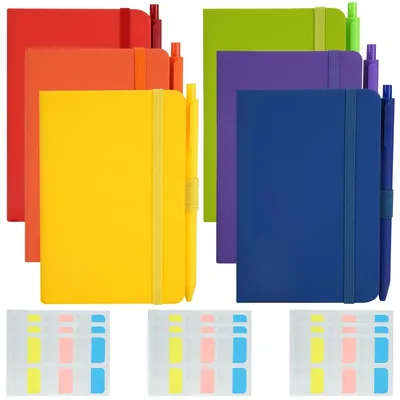 Produktbild von 6 Stück A6 Taschennotizbücher - Mini-Tagebücher mit Stiften und Notizen