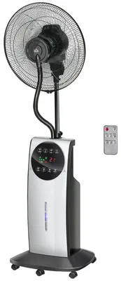 Produktbild von 2-in-1 Ventilator, LED-Display, Timerfunktion, Ø 44,5 x 135H cm, Silber + Schwarz