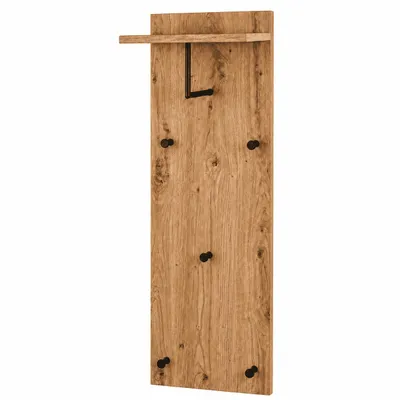 Produktbild von Wandgarderobe Garderobenpaneel Artisan Eiche 5 Haken Ablage Flurgarderobe 100x30