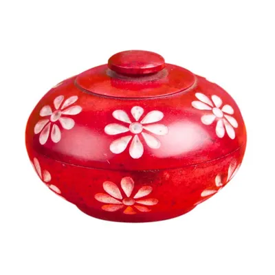 Produktbild von Blumendöschen - rot aus Speckstein