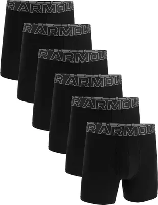 Produktbild von UNDER ARMOUR Herren Boxershorts, 6er Pack - Performance Baumwolle Boxer Briefs- Solid 6 in, Stretch, Baumwollmischung Schwarz 3XL
