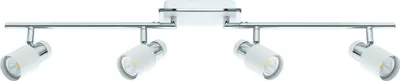 Produktbild von EGLO LED Spot DAVIDA-SD, 4-flammige Deckenleuchte, dimmbarer Deckenstrahler aus Stahl, Flurlampe in weiß und chrom, Wohnzimmerlampe, warmweiß