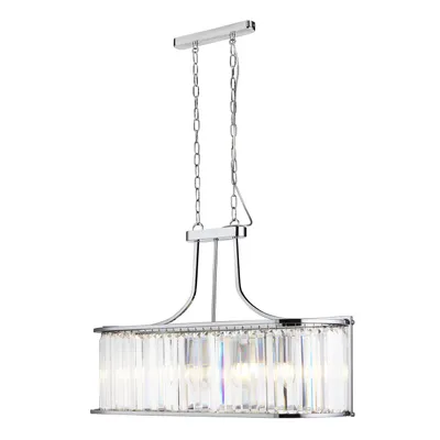 Produktbild von Victoria Zeitgenössischer Kronleuchter Stahl Chrom Glas 5 Lichter E27