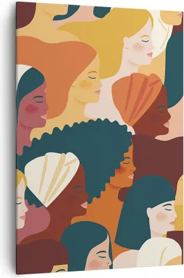 Produktbild von Bild auf Leinwand - Leinwandbild - Einteilig - Frauen Multikulturalismus Modern - 70x100cm - Wand Bild - Wandbilder - Leinwanddruck - Wanddekoration - Leinwand bilder - Wandbild - PA70x100-4500