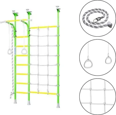 Produktbild von Wallbarz Sprossenwand kinderzimmer aus metal Funny Monkey 9D | Kletternetz Kinder indoor mit Deckenmontage