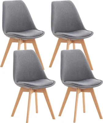 Produktbild von 4er Set Stuhl Linares Stoff hellgrau