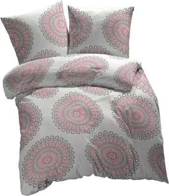 Produktbild von etérea Microfaser Bettwäsche 200x220 cm + 2Stk 80x80 cm Mandala Pink