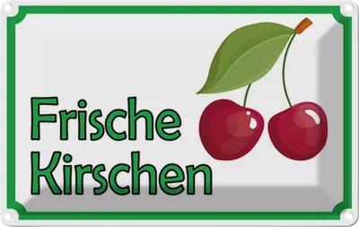 Produktbild von vianmo Blechschild 12x18 cm frische Kirschen Hofladen Marktstand Laden Obst Gemüse
