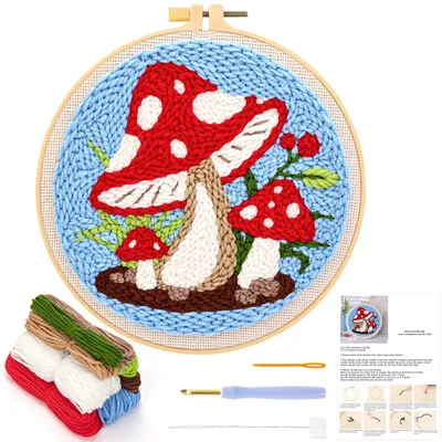 Punch Needle Kit DIY Pilz-Stickerei-Set für Anfänger