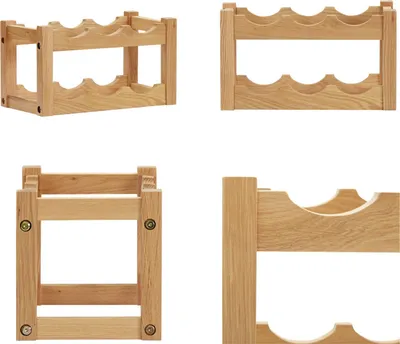 Produktbild von vidaXL Weinregal für 6 Flaschen 37 x 21 x 21 cm Eiche Massivholz - Weinregal - Weinregale - Holz-Weinregal - Holz-Weinregale